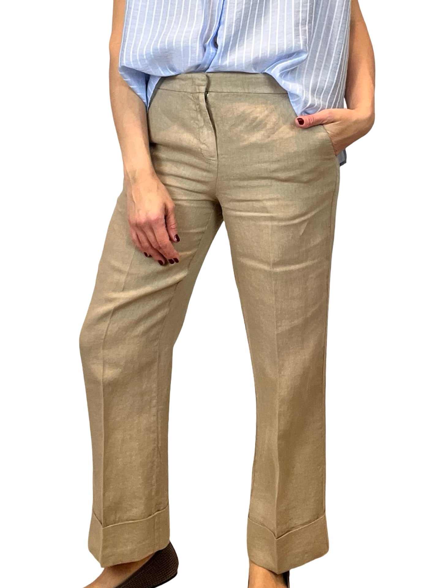 Pantalón Adele Lino Recto Vuelta