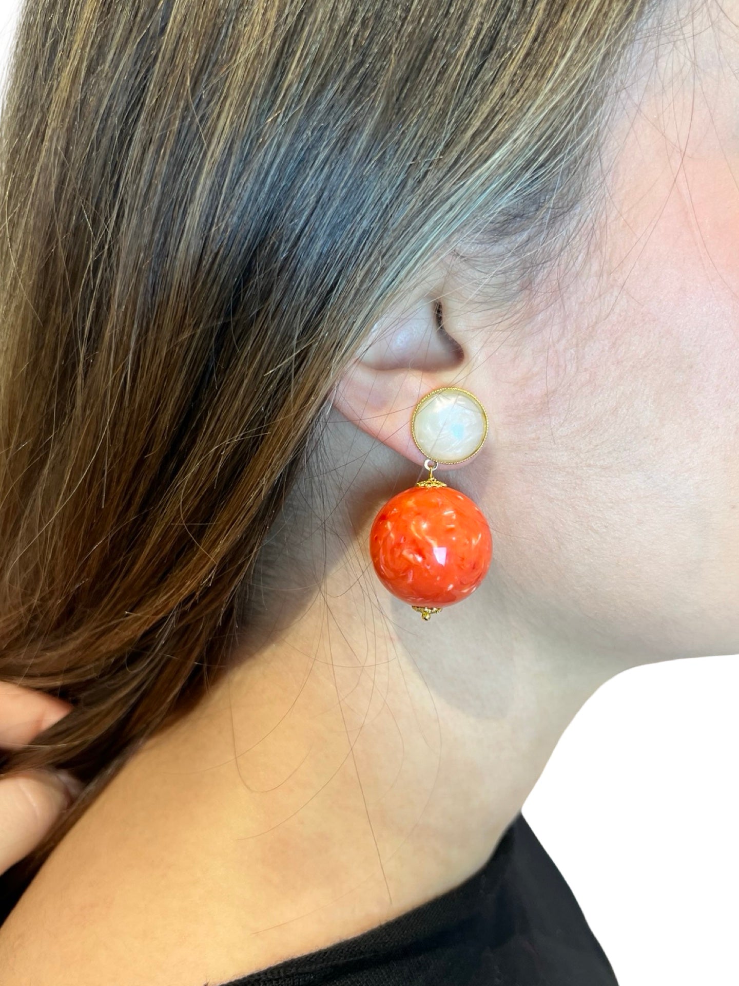 Pendientes Fabrizio Marcantelli Bola Coral MP