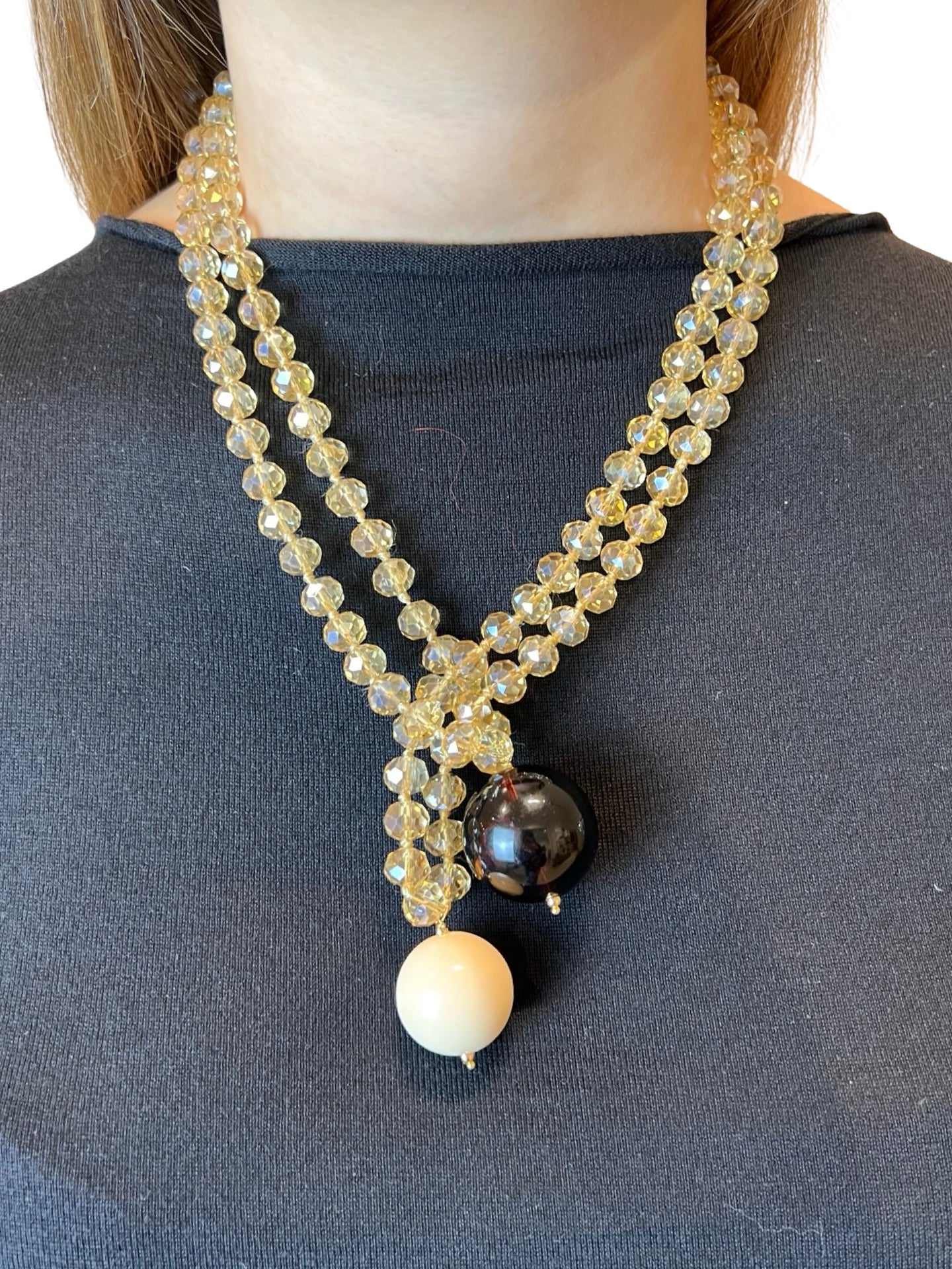 Collar Fabrizio Marcantelli Bolitas y 2 Bolas Grande Mantequilla