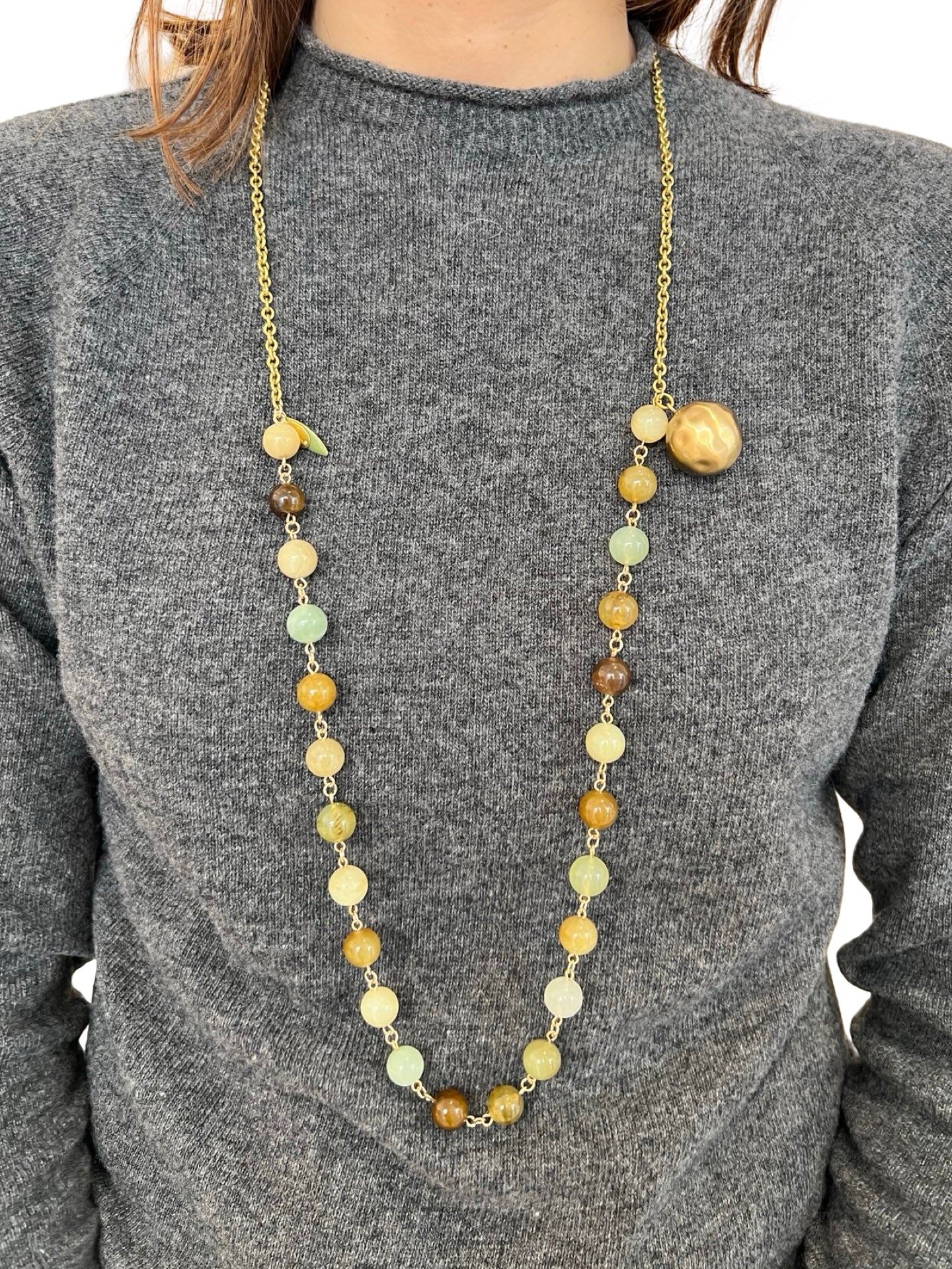 Collar Unique Bolas y Piedras Verde