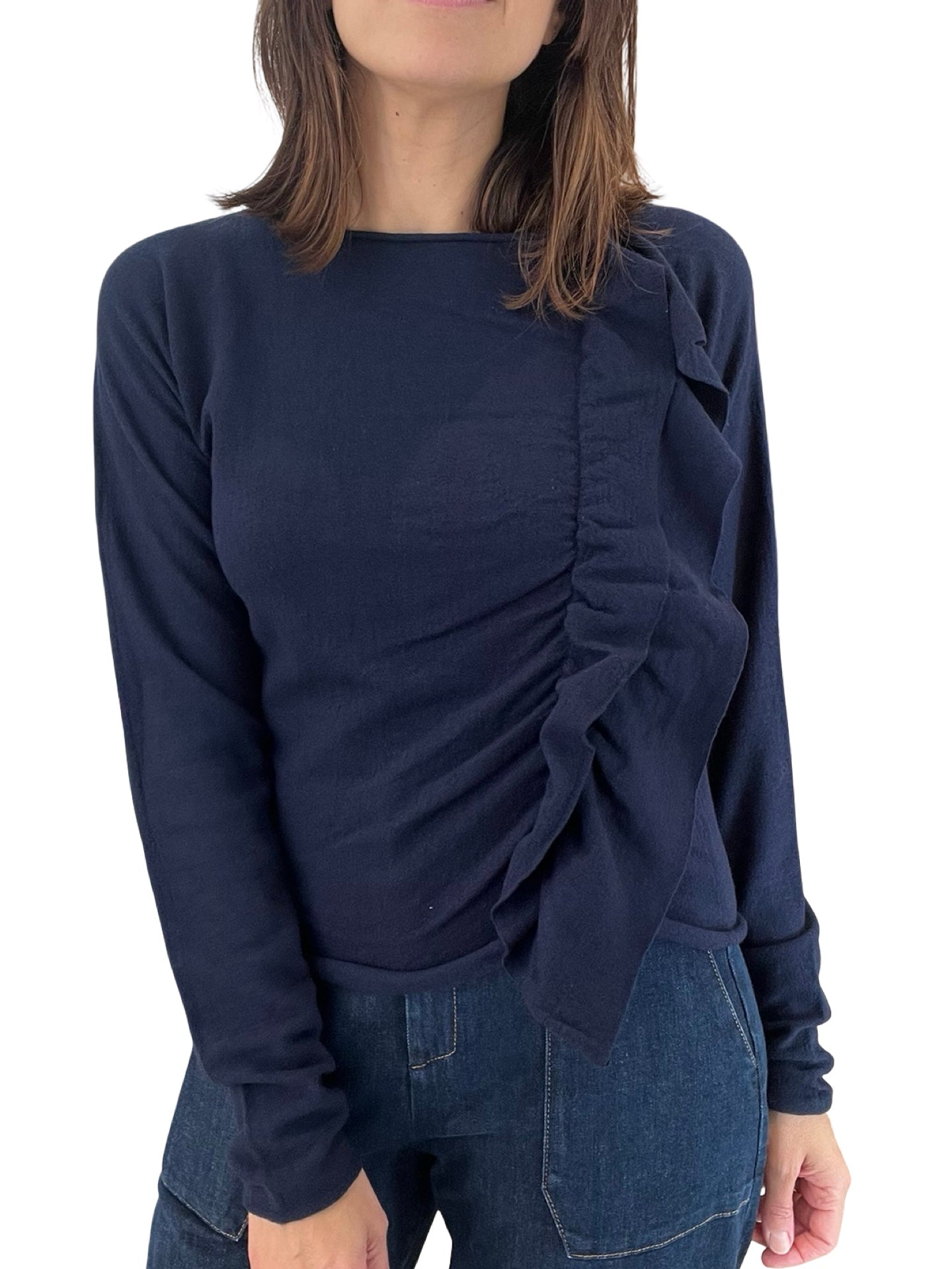 Maglione leggero Conti con volant sul lato