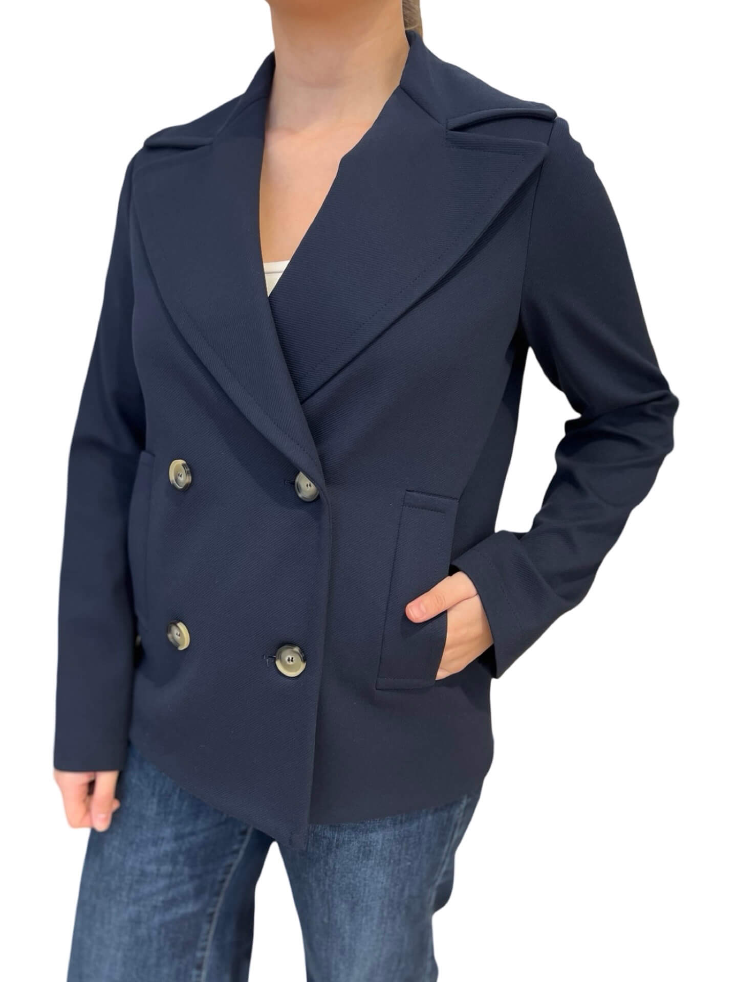 Chaqueta Harris Wharf London Cruzada Loro Piana Marino