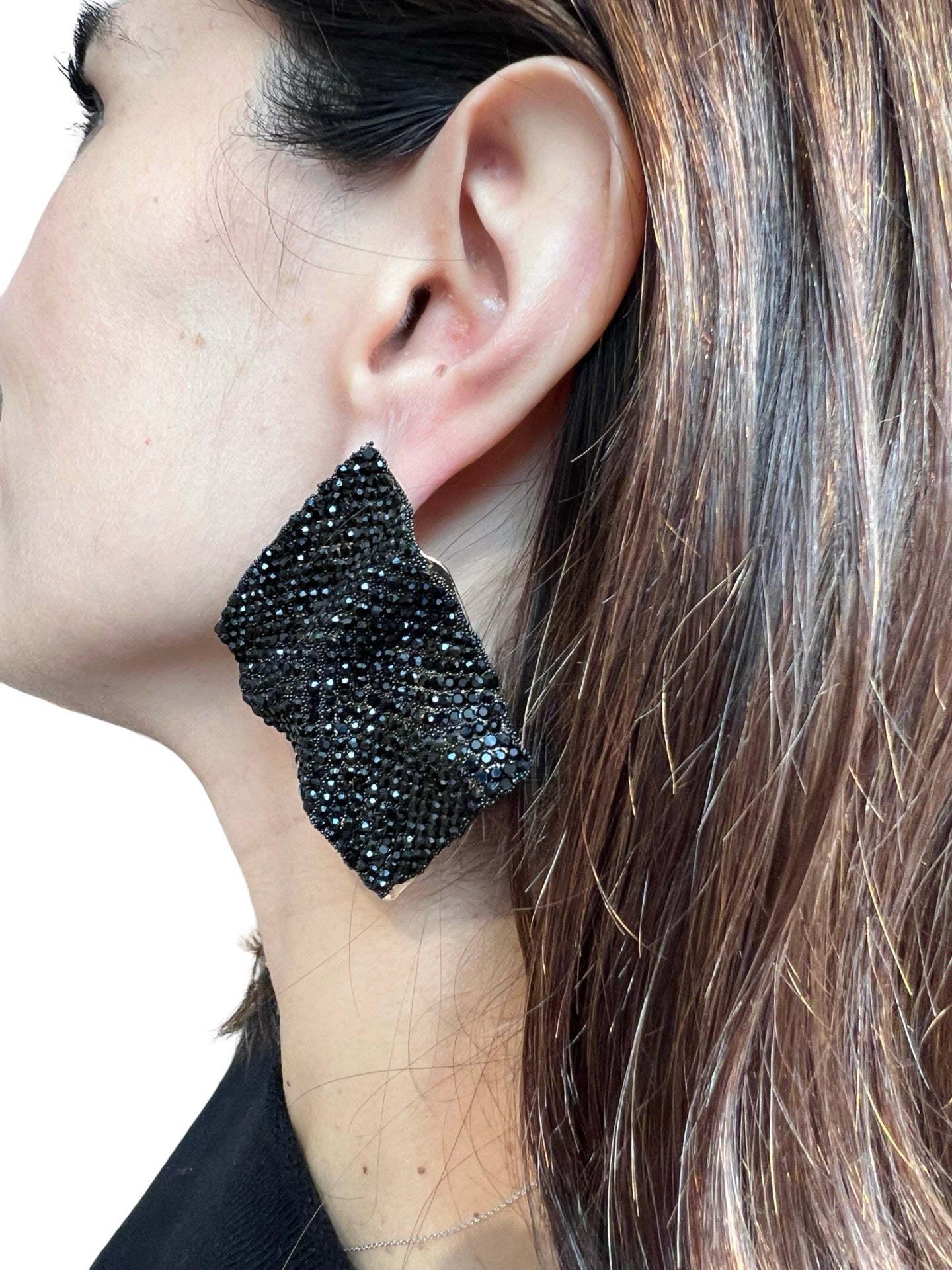 Earrings Il Baco Da Seta Black Shiny Rhombus