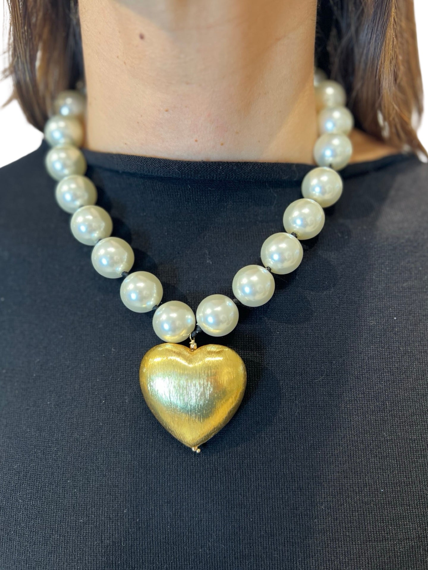 Fabrizio Marcantelli Golden Heart Pearl Necklace