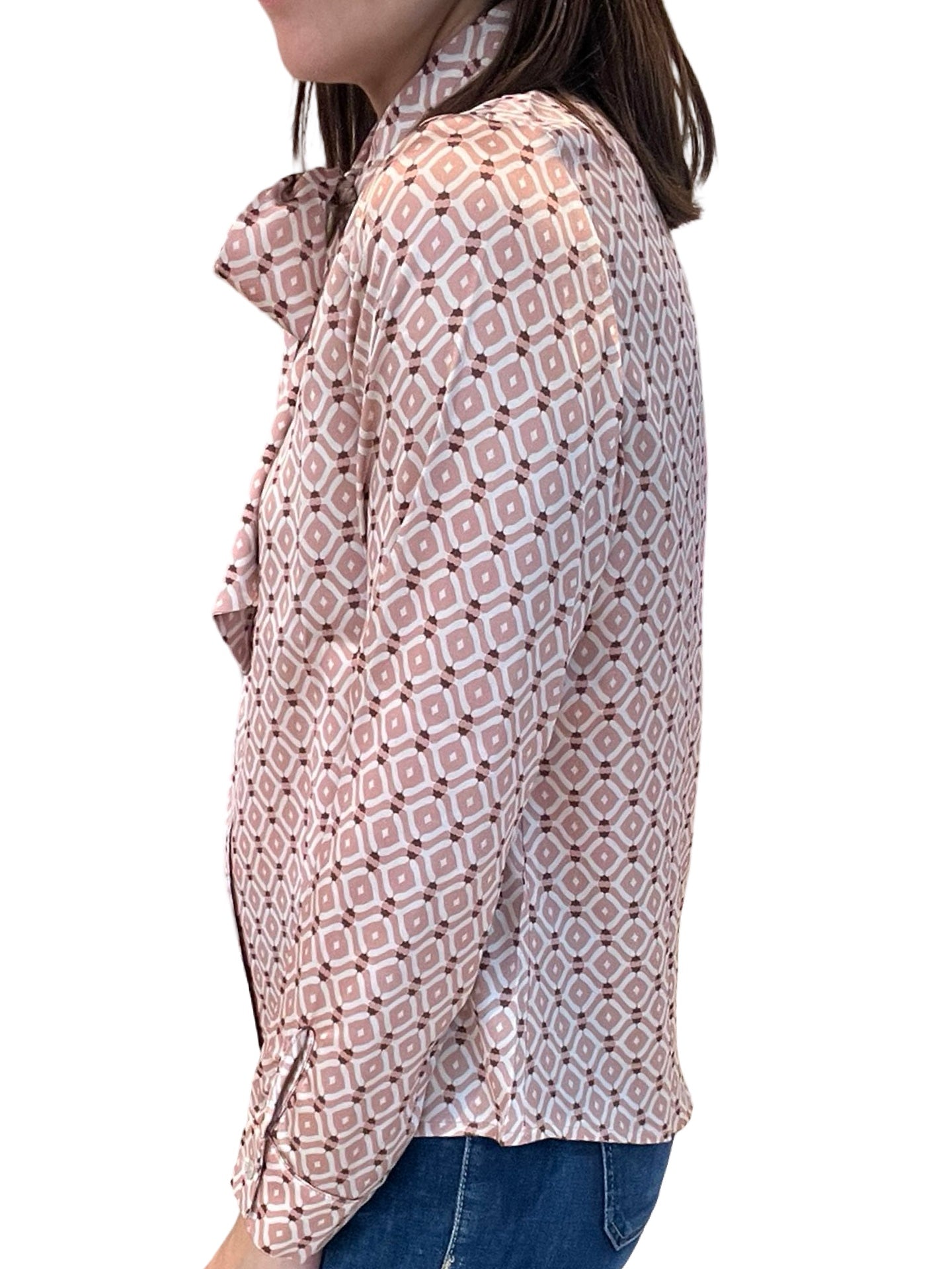 Chemise en soie imprimée Monika Varga avec nœud