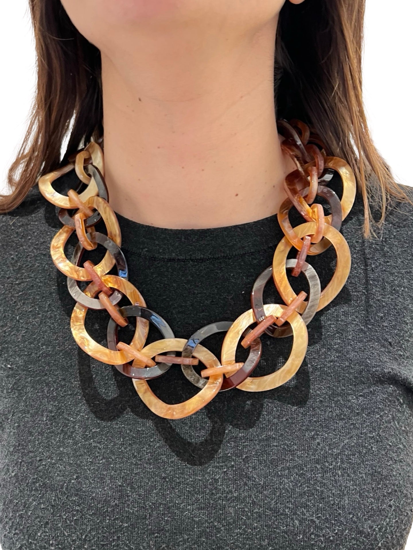 Collar Il Baco Da Seta Cadena Marrón