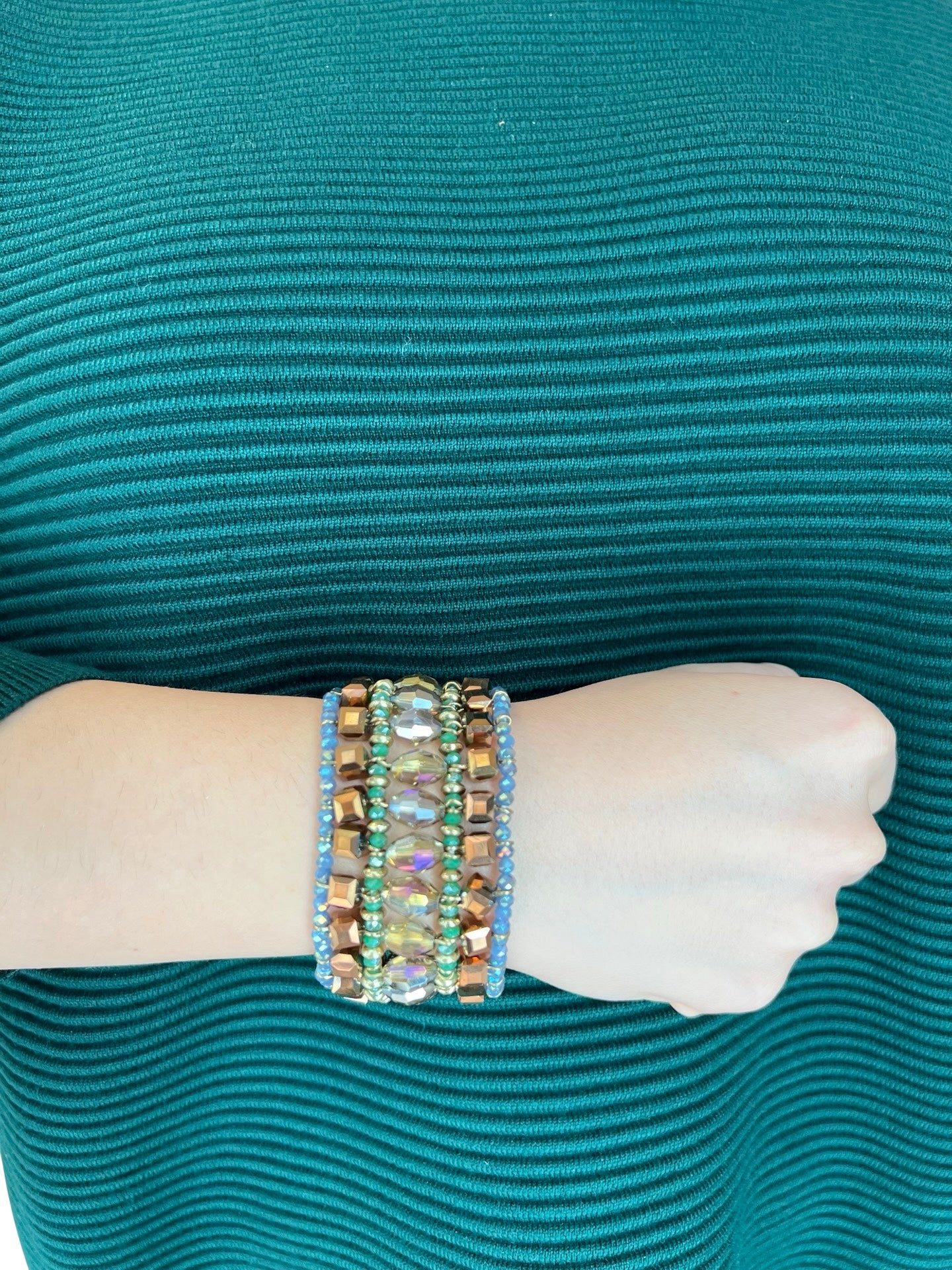 Bracciale Il Baco Da Seta Cristalli metallici elastici