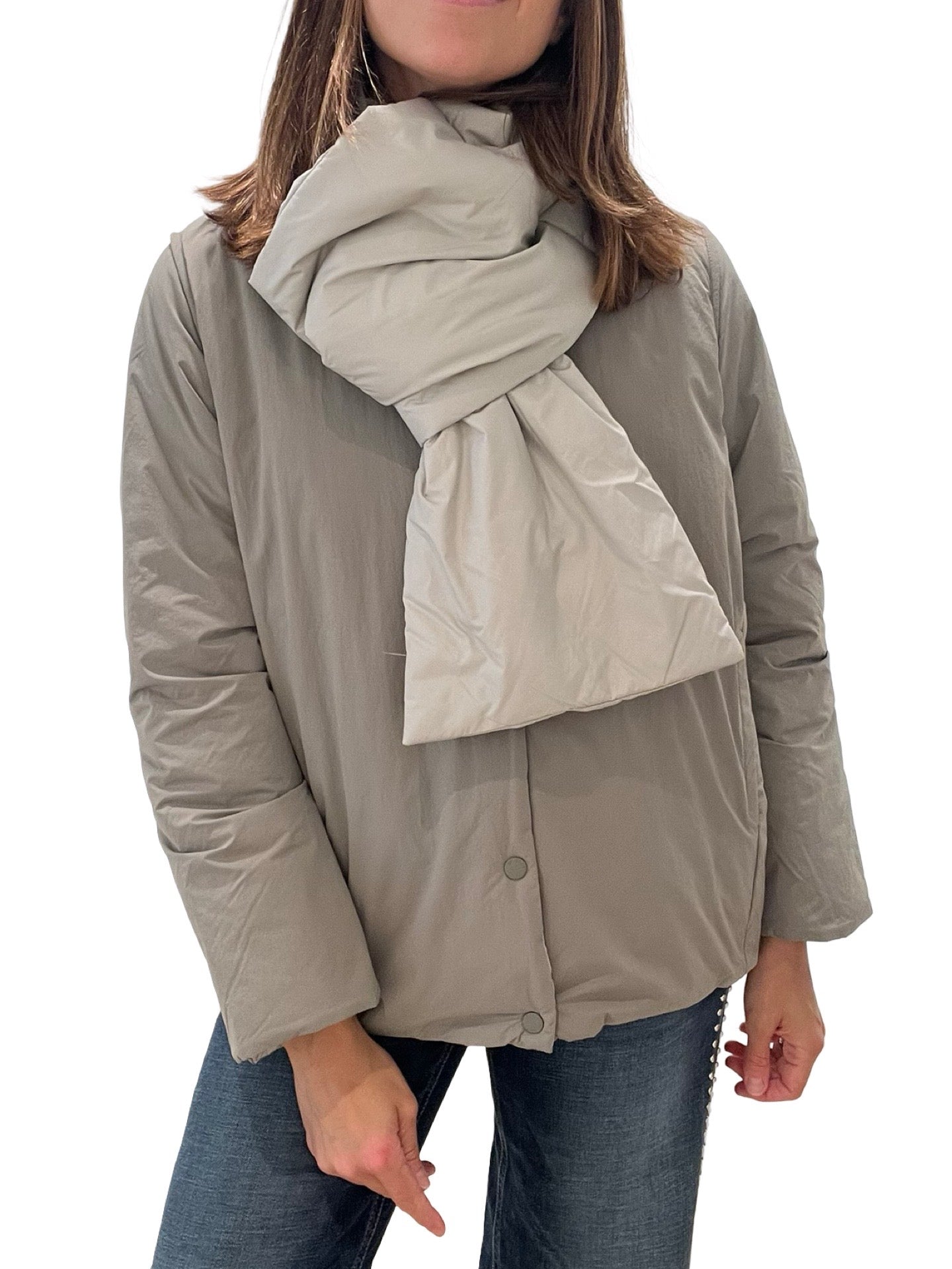 Chaqueta Ecoalf Plumas Bufanda Topo Reversible