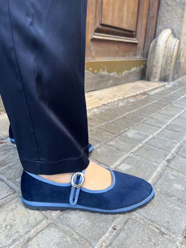 Chaussure Veneziana Mary Jane bleu marine