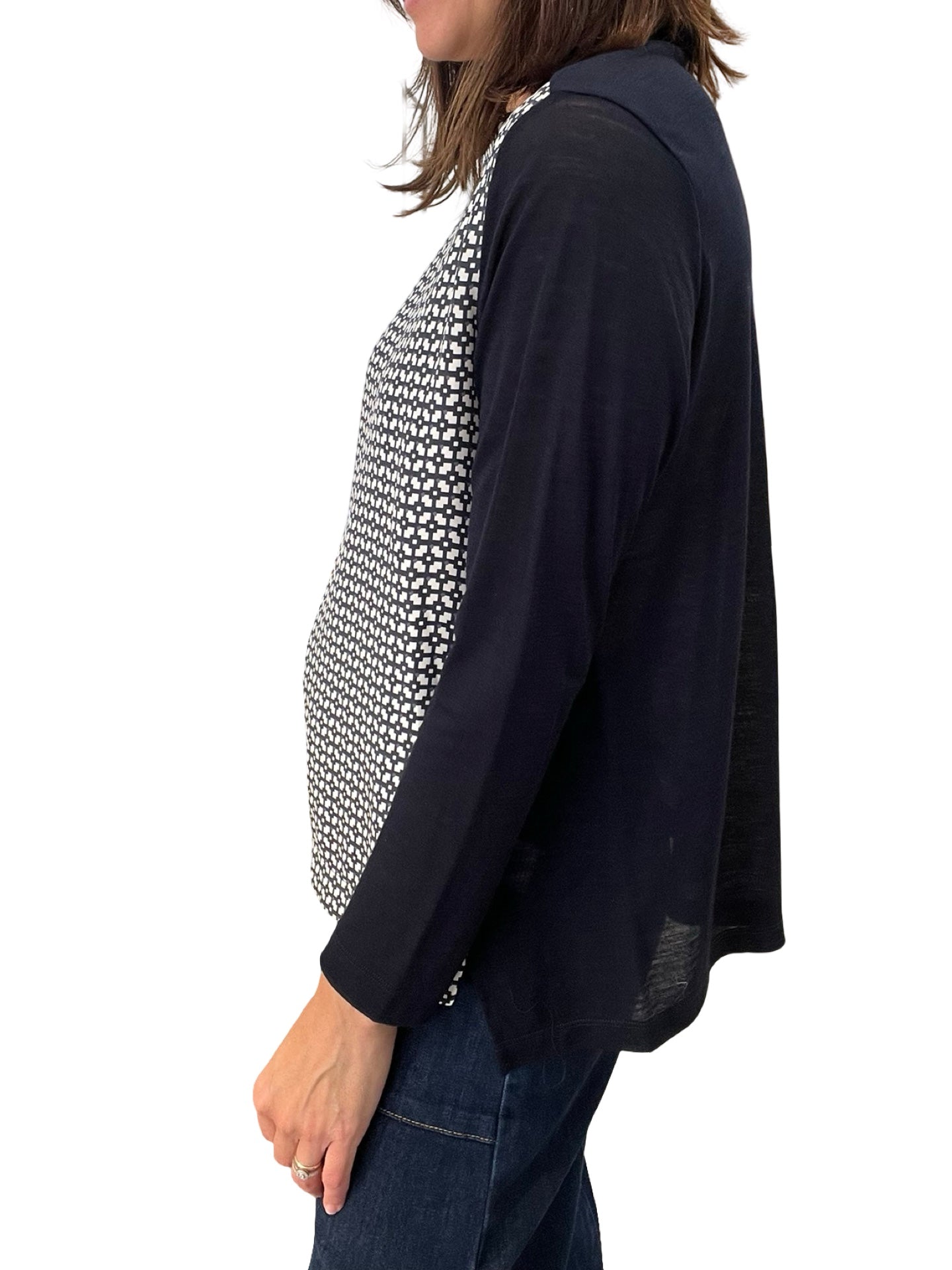 T-shirt carré en maille et soie Whyci Milano