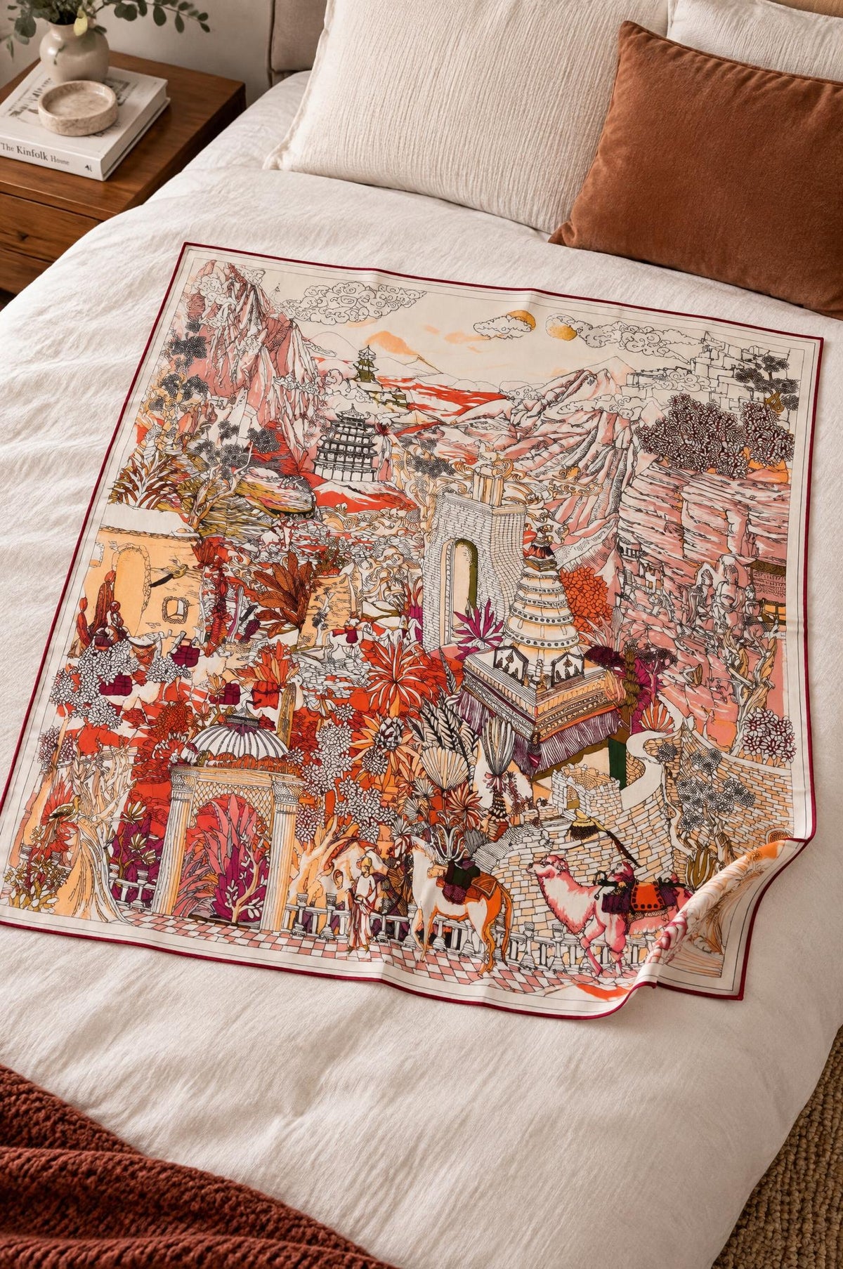 Maxi Pañuelos Maison Fanli Templos Rojo