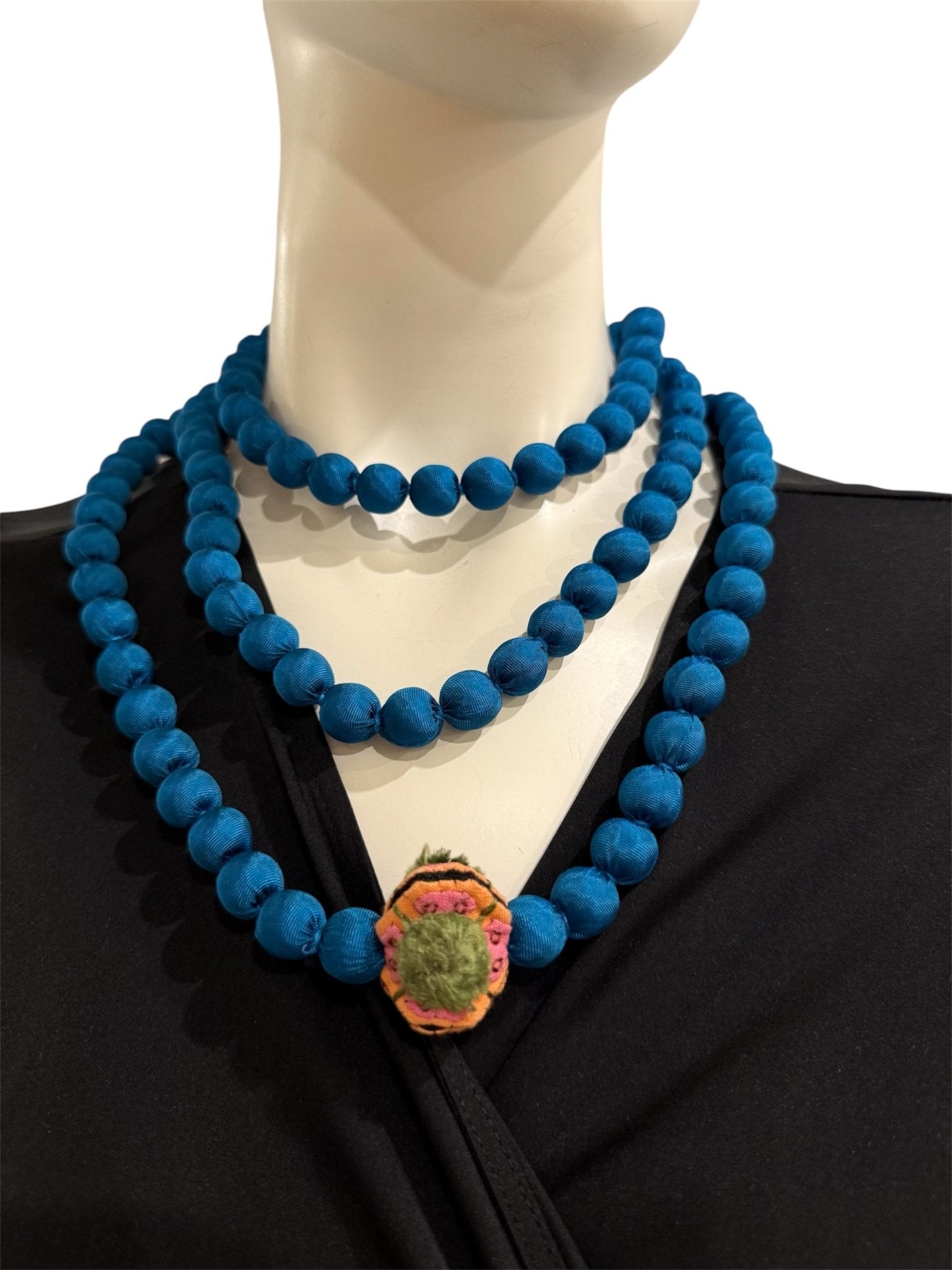 Collana Il Baco Da Seta Picle palline NHDI Dark Turquoise Almohadon