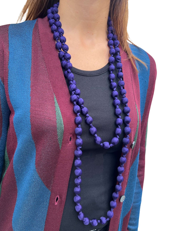 Il Baco Da Seta Purple Silk Ball Necklace 16.3