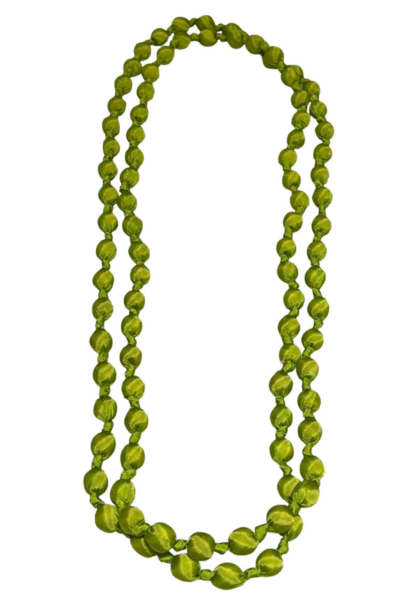 Il Baco Da Seta Necklace with Lime Green Silk Balls 7.2