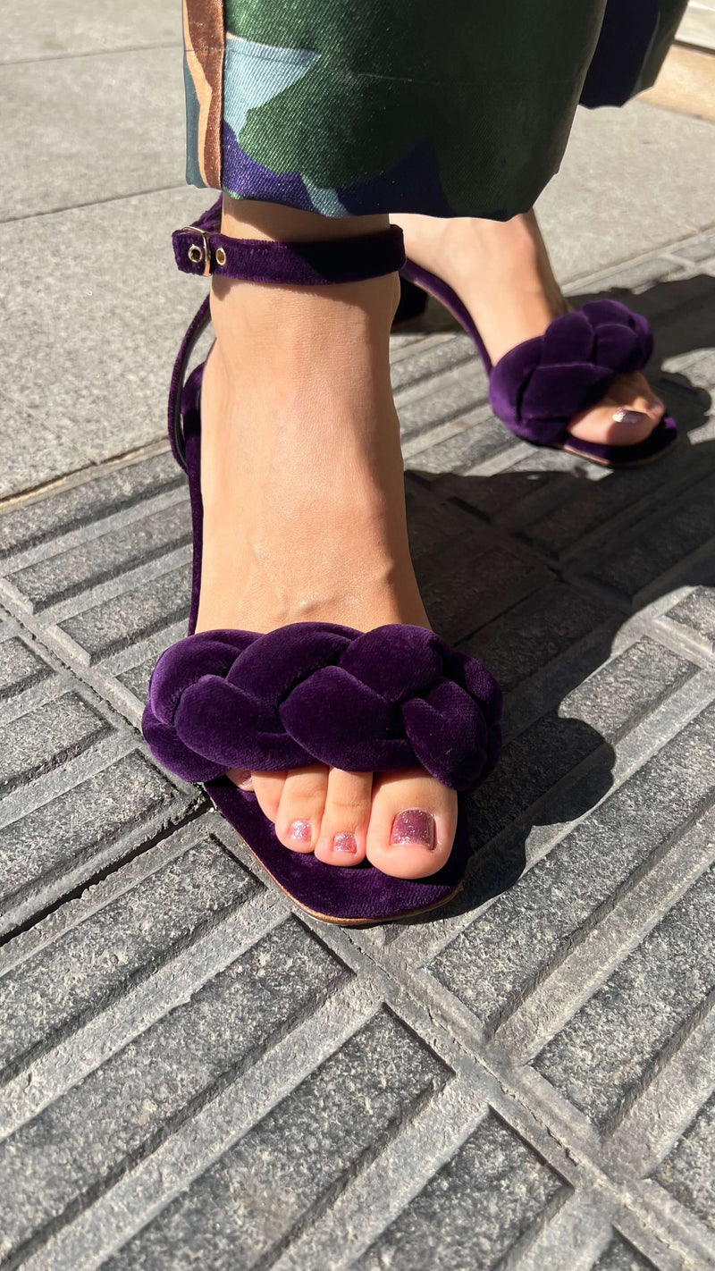 Sandale violette en velours Baltarini