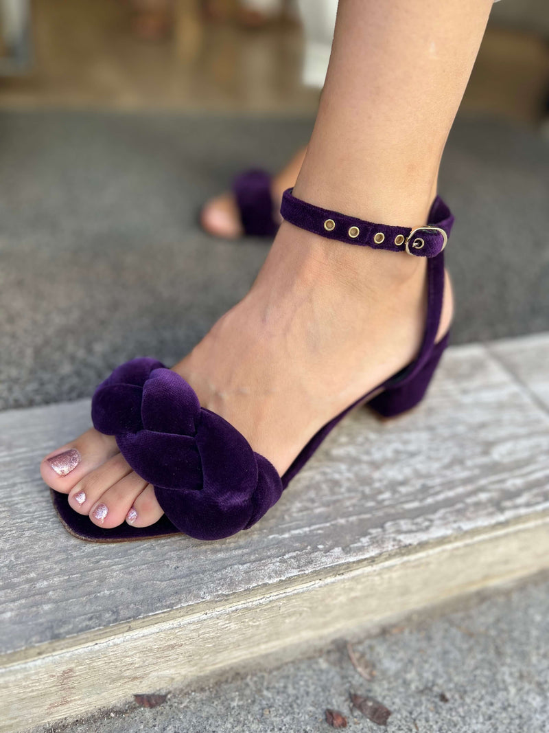 Sandale violette en velours Baltarini
