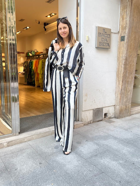 Diega Striped Silk Pants