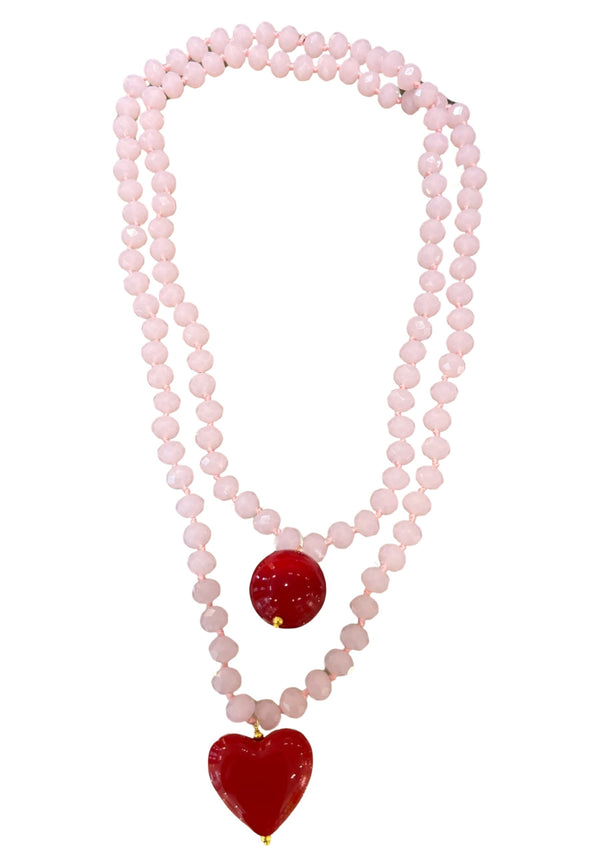 Valentino Pink Hearts Necklace