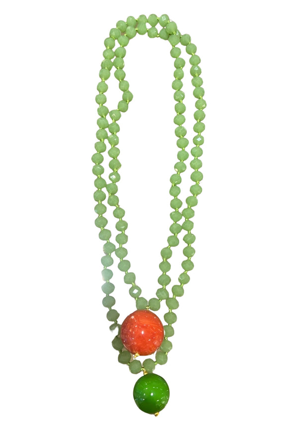 Marcantelli Fabrizio Green Orange Spheres Necklace