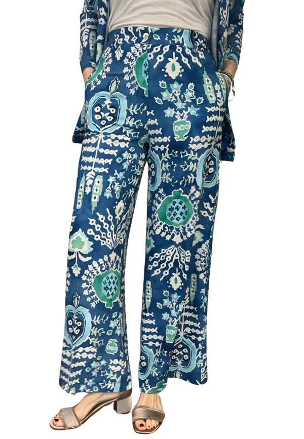 Pantalón de tela para mujer azul oscuro Bolf W7325