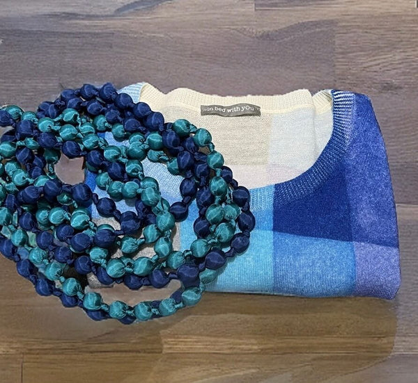 Il Baco Da Seta Light Blue Silk Ball Necklace 5.1