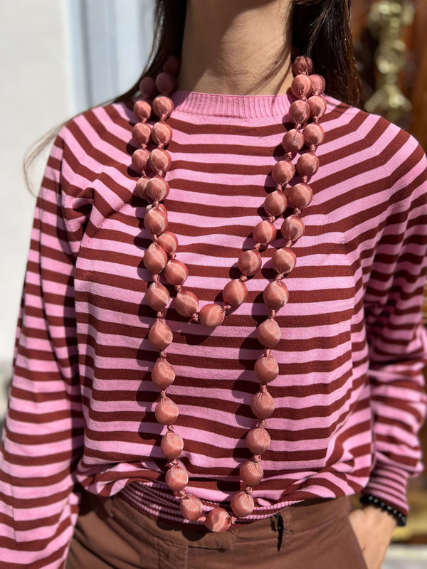 Il Baco Da Seta Maxi Silk Balls Pale Pink Necklace