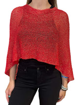 Il Baco Da Seta Red Lurex Poncho