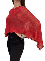 Il Baco Da Seta Red Lurex Poncho