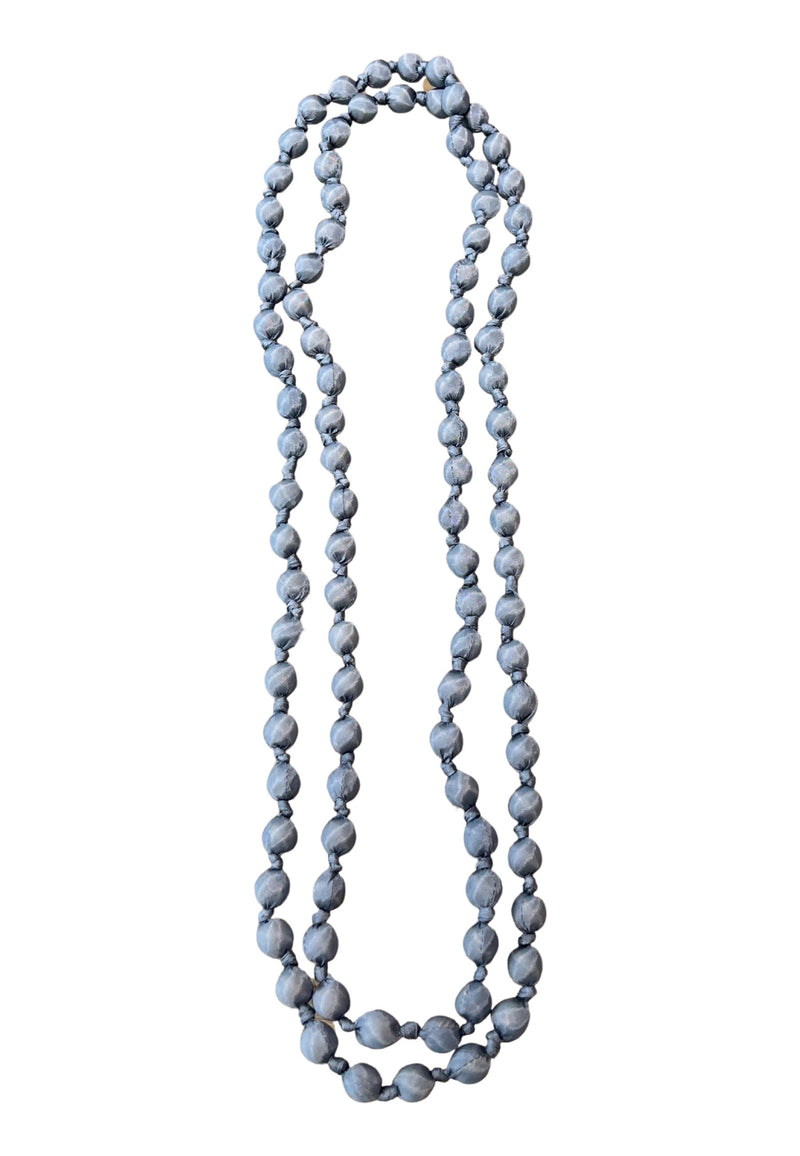 Il Baco Da Seta Necklace with Blue Gray Silk Balls