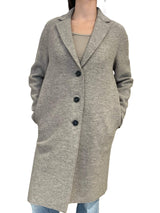 Coat Harris Wharf London su beige di lana bollito