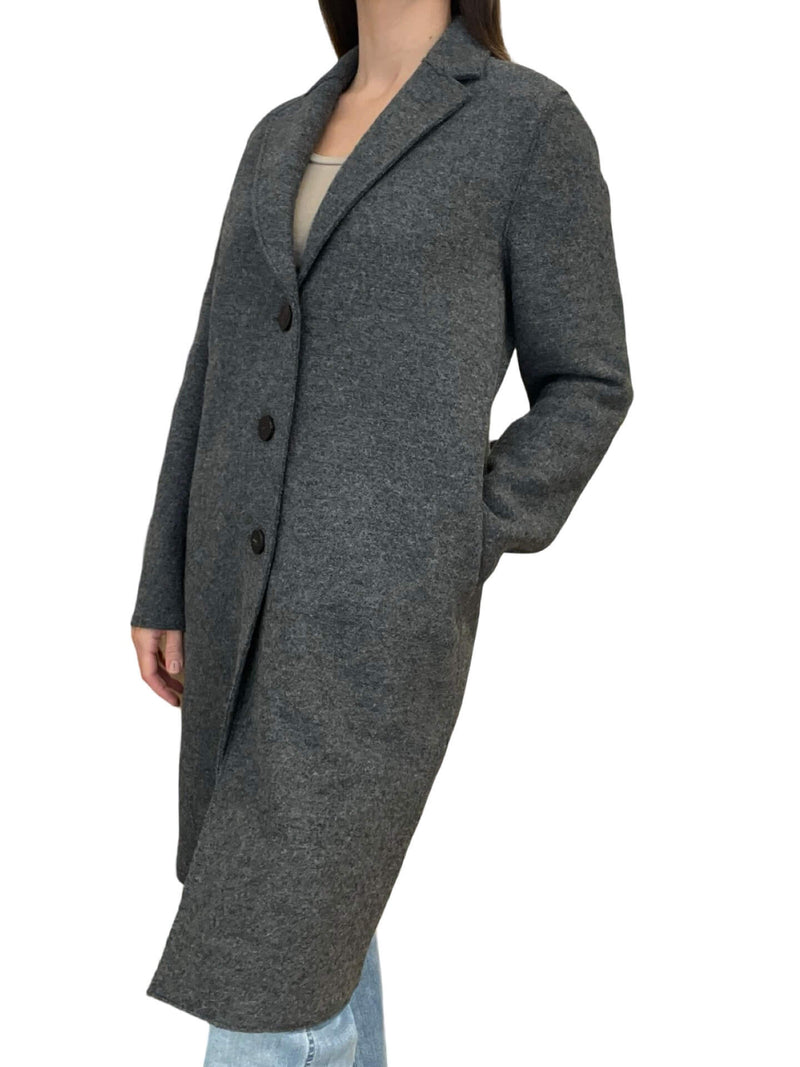 Harris Wharf London Over Boiled Wool Coat Gray