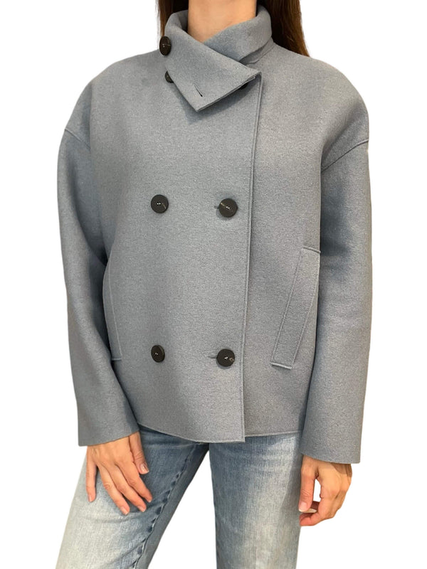 Harris Wharf London Pressed Wool Light Gray Jacket