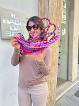 Il Baco Da Seta Lilac Silk Ball Necklace