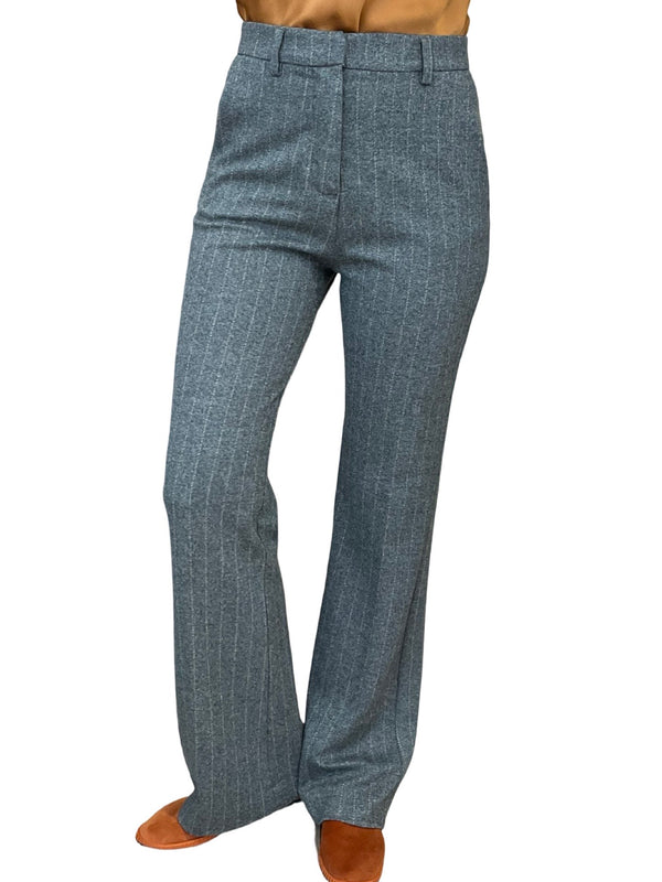 Goodmatch Straight Trousers Grey Stripe