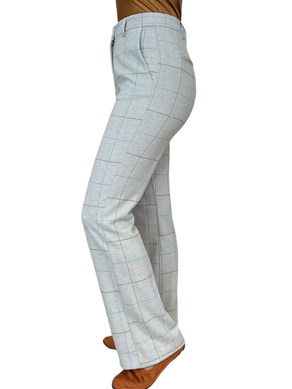 Goodmatch Straight Trousers in Beige Checks