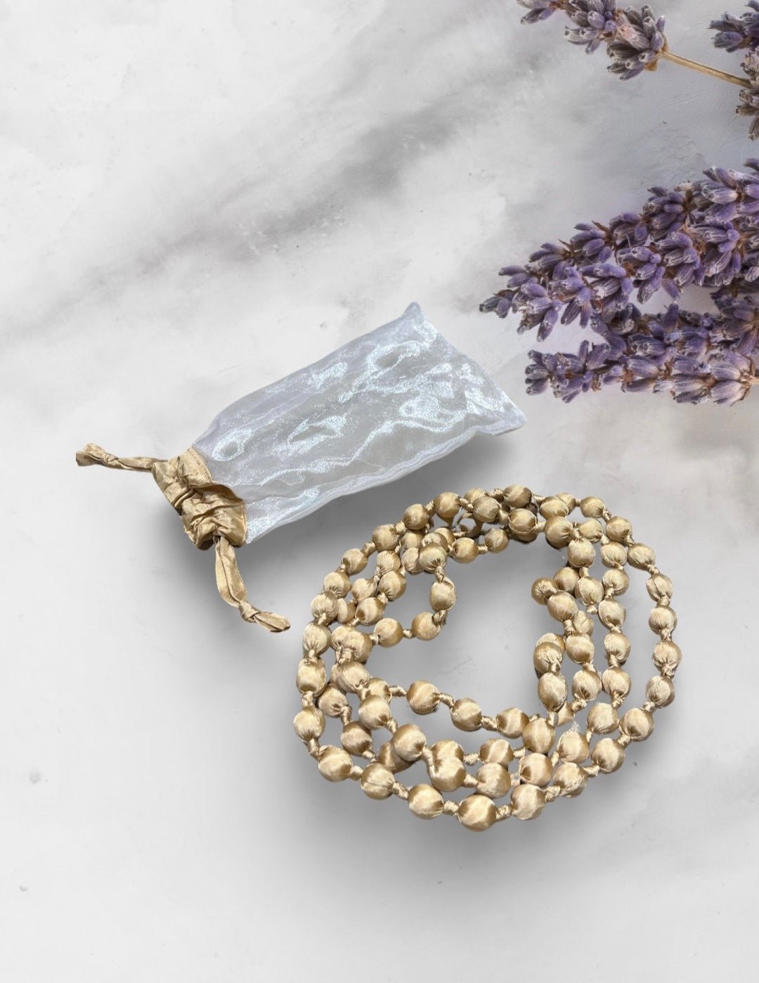 Collar il Baco Da Seta Bolas Seda Beige 18.2