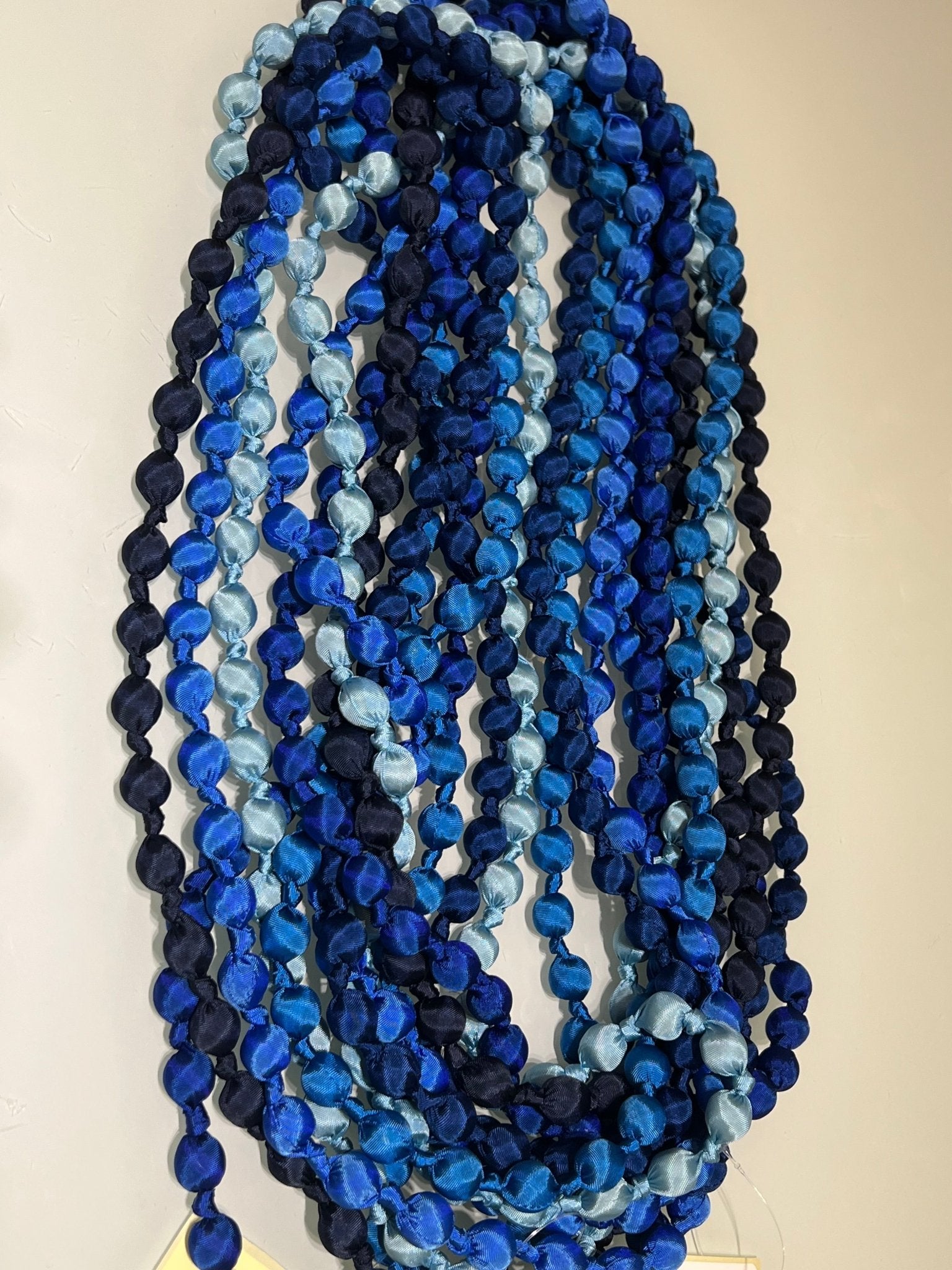 Necklace  Il Baco Da Seta Electric Blue Silk Balls 3.5