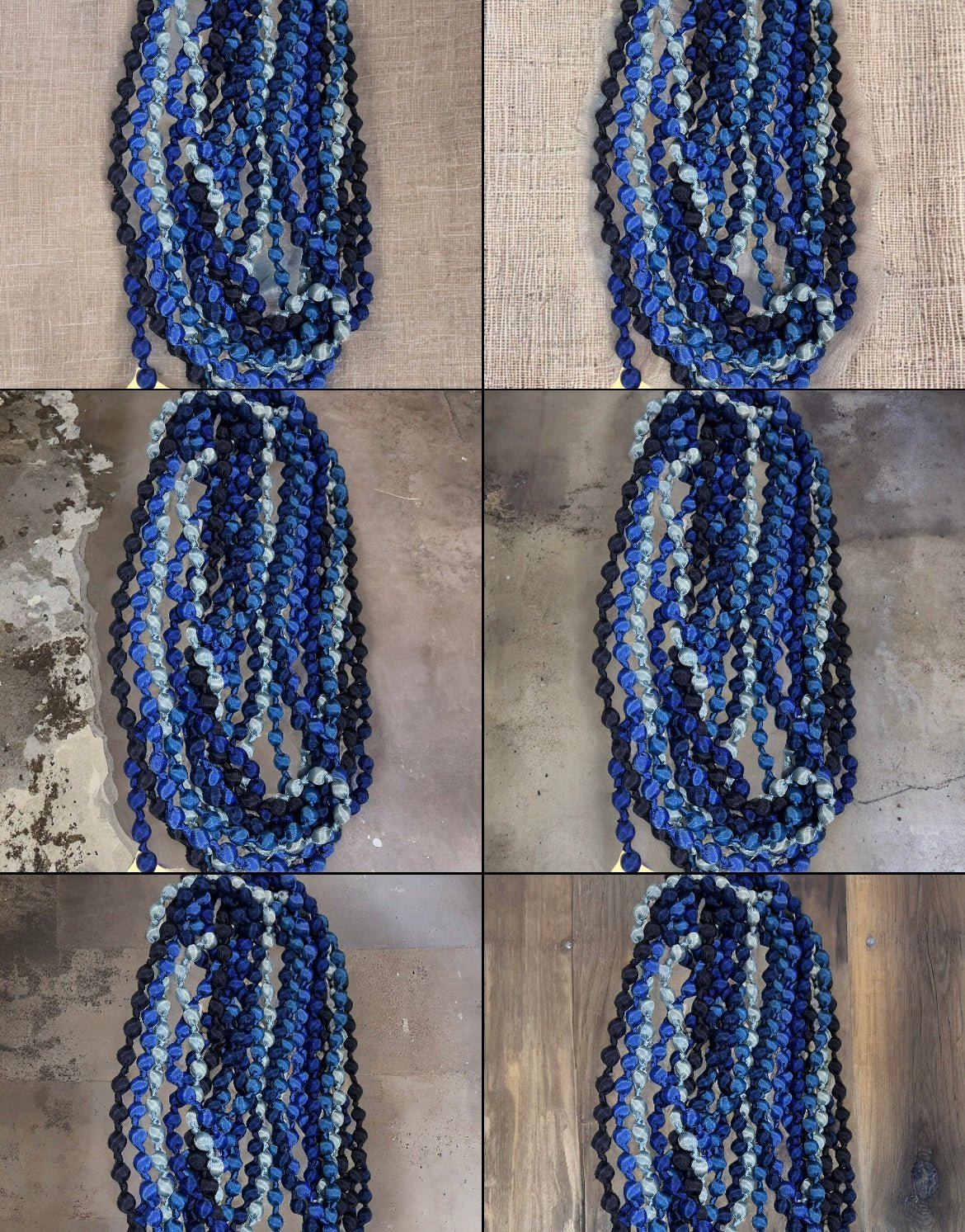 Necklace  Il Baco Da Seta Electric Blue Silk Balls 3.5