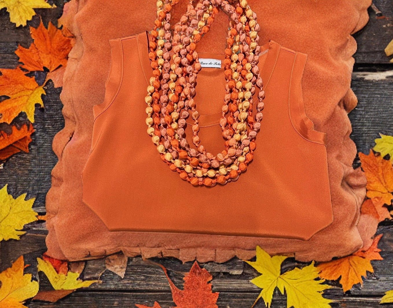 Collar  Il Baco Da Seta Bolas Seda Salmón