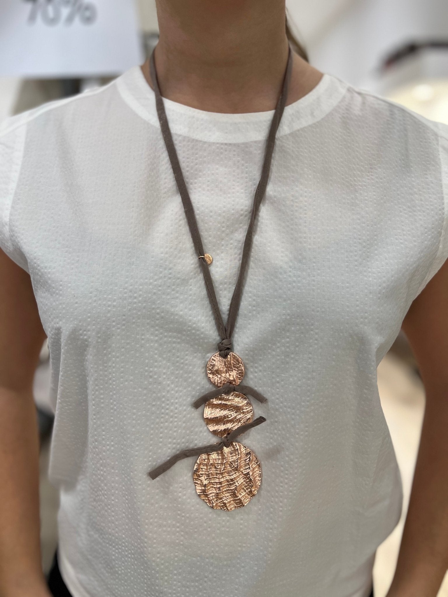 Collar Il Baco Da Seta Triple Medallon Oro Topo