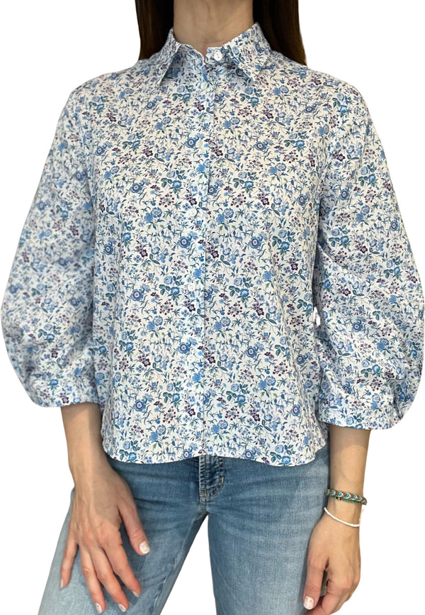 Xacus Margot Crop Flowers Shirt