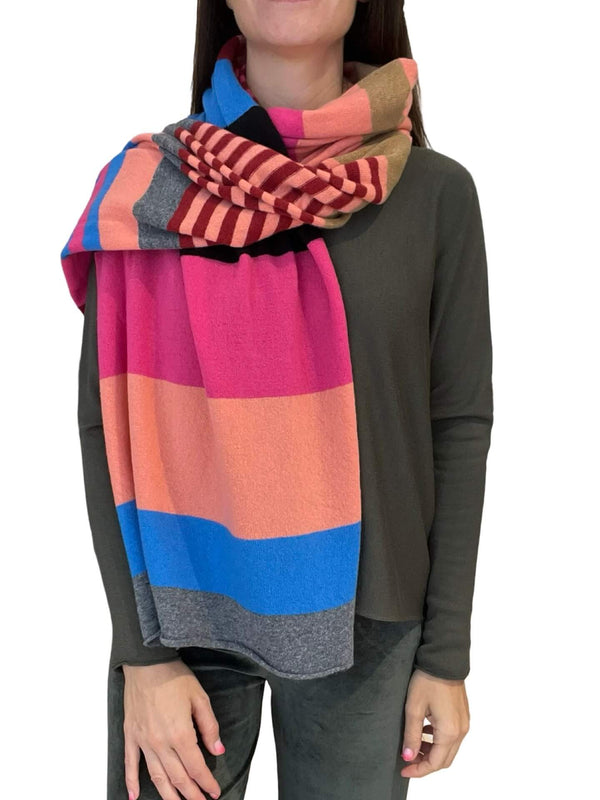 Camel Striped Wool Floor Scarf