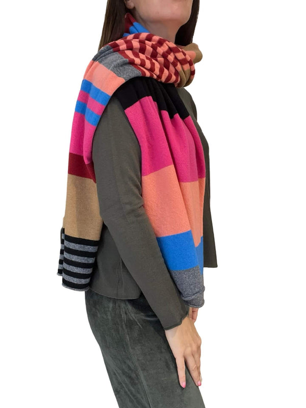 Camel Striped Wool Floor Scarf