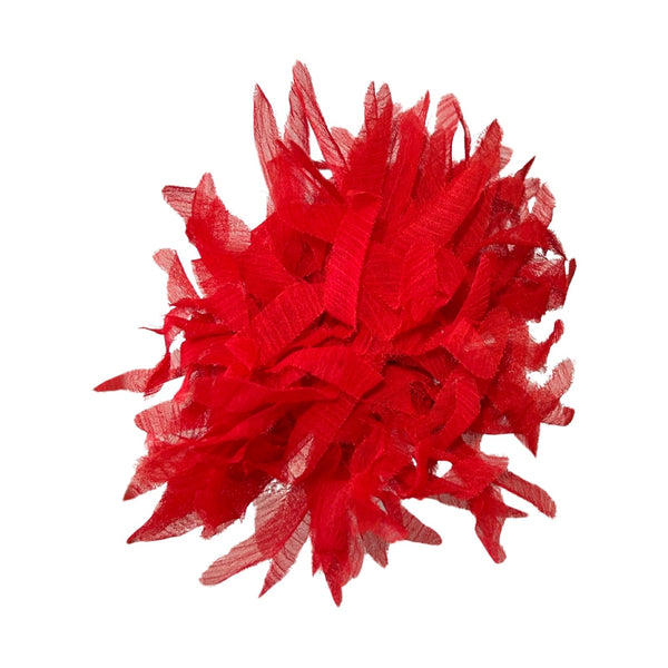 Brooch Il Baco Da Seta Red strips flower