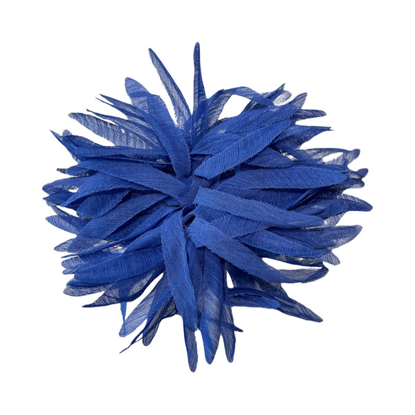 Il Baco Da Seta Flower Brooch Blue Strips