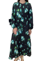 Beatrice Green Printed Midi Long Dress