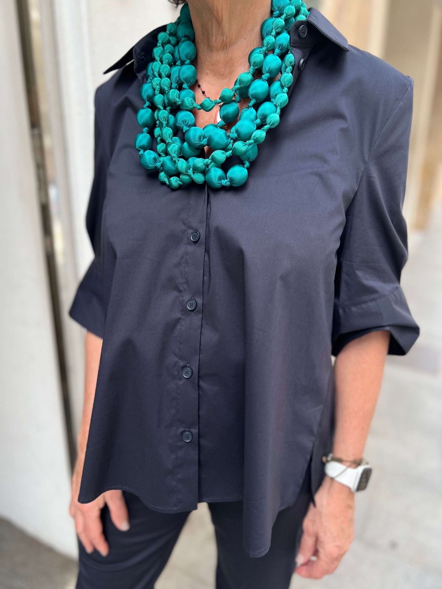 Necklace il Baco Da Seta Maxi Balls Silk Petroleum