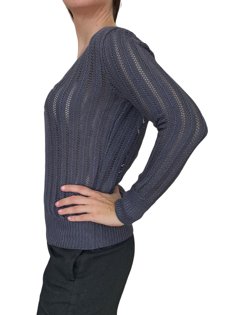 Majestic Openwork Knit Sweater