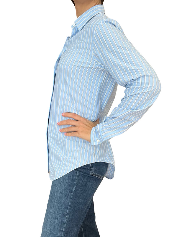 Camisa Xacus Marta Rayas Azul y Blanco