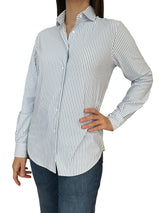 Camisa Xacus Pina Rayitas Azul y Blanco